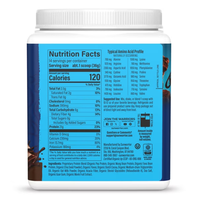 Organic Chocolate Warrior Blend Performance Protein, 17.76 OZ