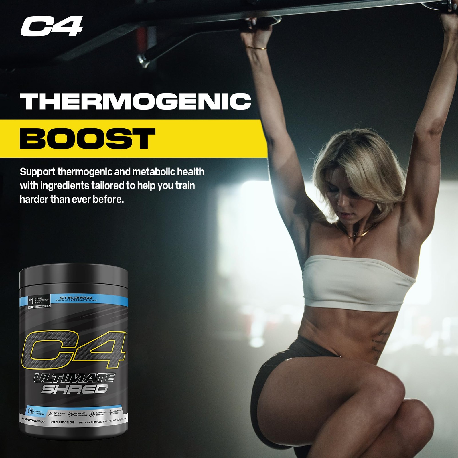 Cellucor C4 Ultimate Shred Pre Workout Powder, Fat Burner for Men & Women, We…