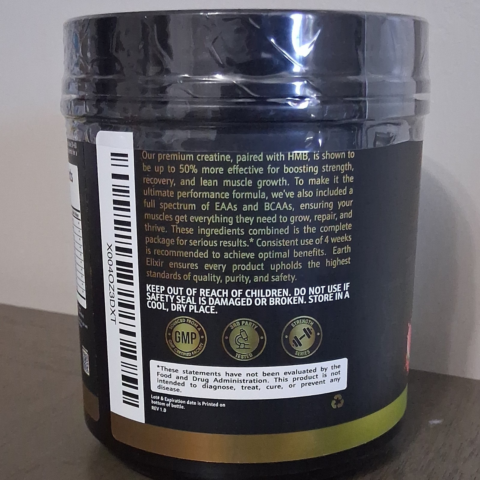 Earth Elixir Creatine + HMB EAA & BCAA Powder, Watermelon, About 30 Servings