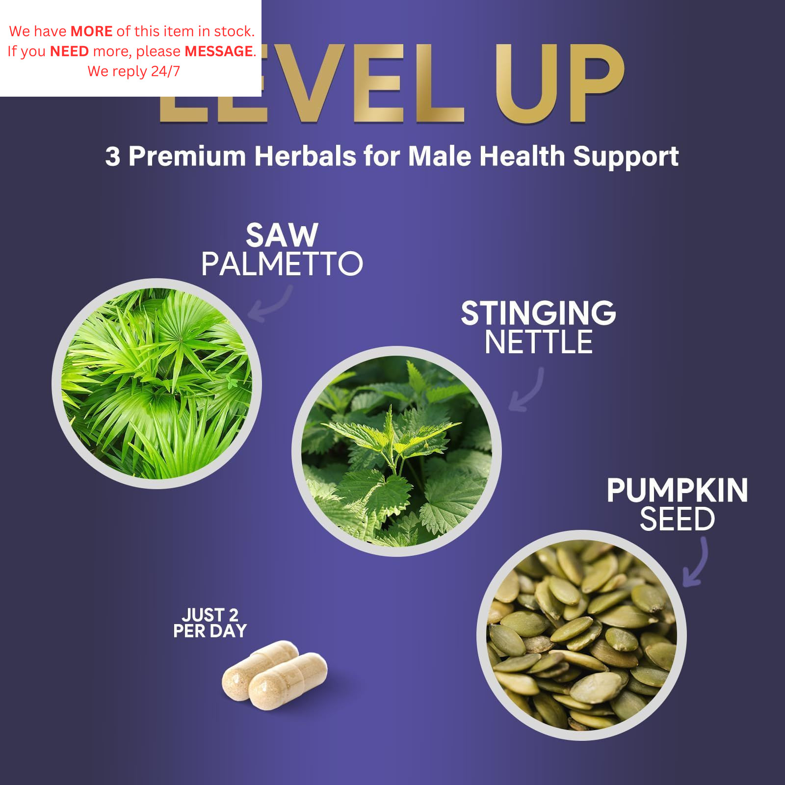 Prostate Health Supplements for Men – 3X Strength with 60 Count (Pack of 1)