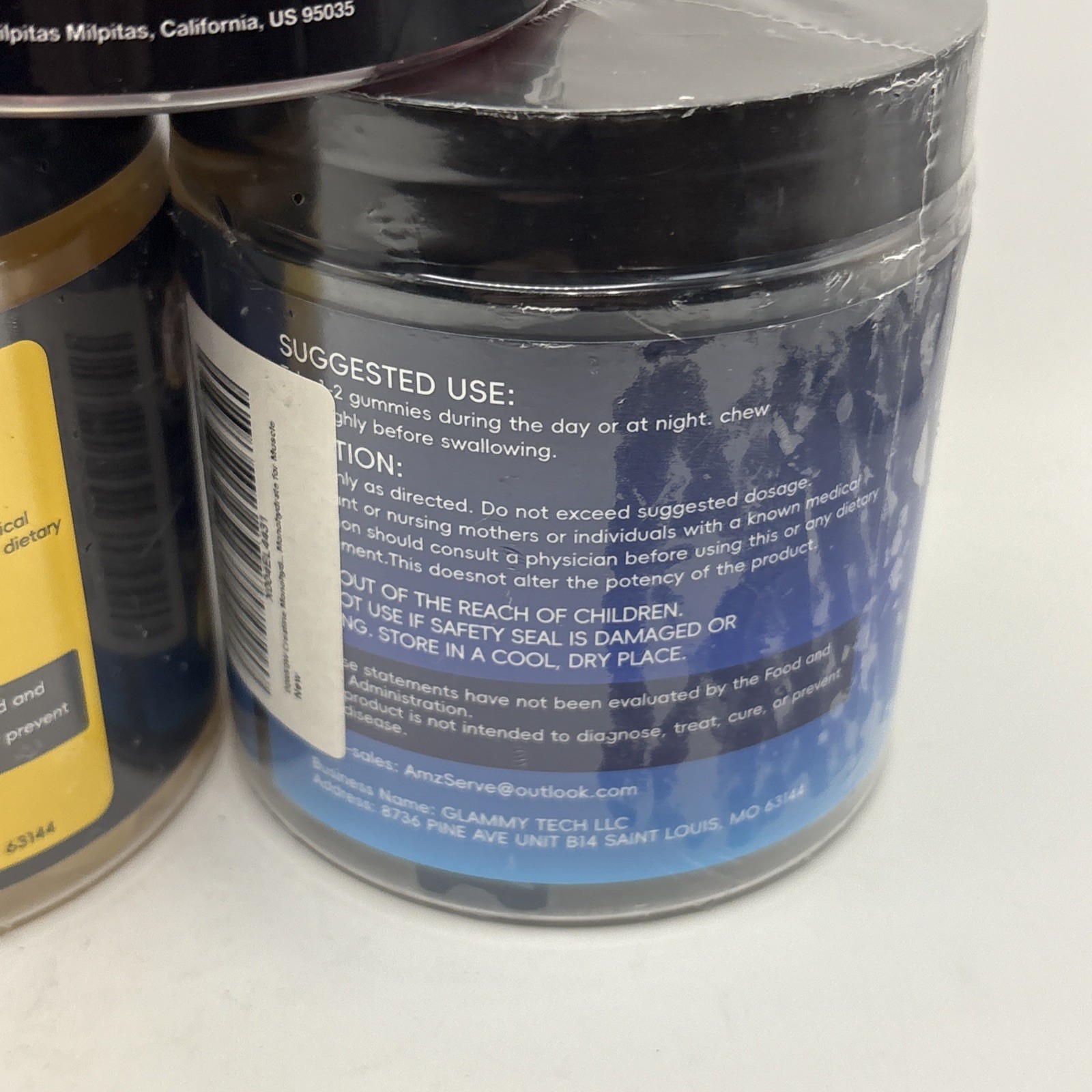 Lot Of 3 Creatine Monohydrate Gummies Lemon Blueberry Mixed Berry 120 Count= 360