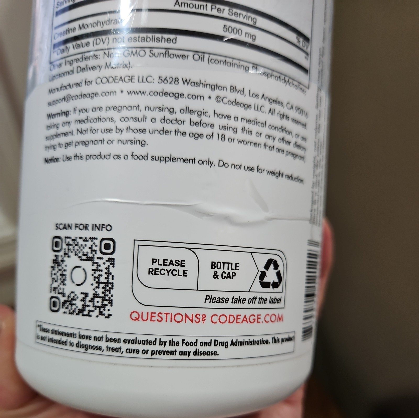Liposomal Creatine Monohydrate – Unflavored(90 Servings)