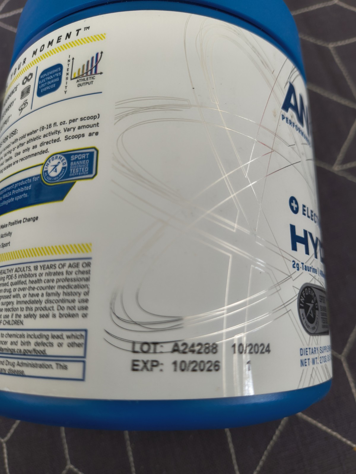 AN Performance Hydration, Pineapple Strawberry, 9.5 oz (270 g) Bb 10/31/26