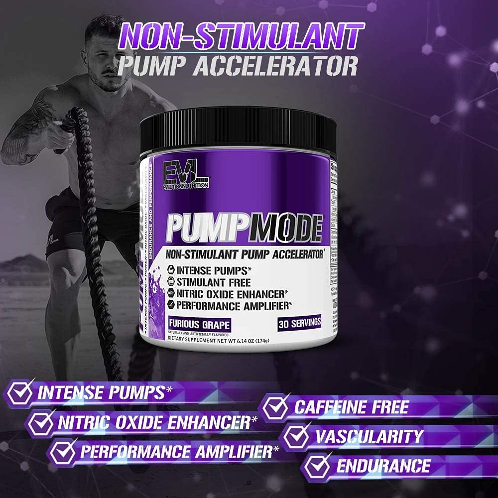 Nitric Oxide Pre Workout Powder Blue Raz Caffeine Free Pump Supplement 6.14 Oz