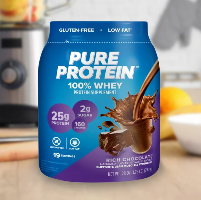 Pure Protein 100% Whey Powder, Rich Chocolate, 25g Protein, 1.75 lb