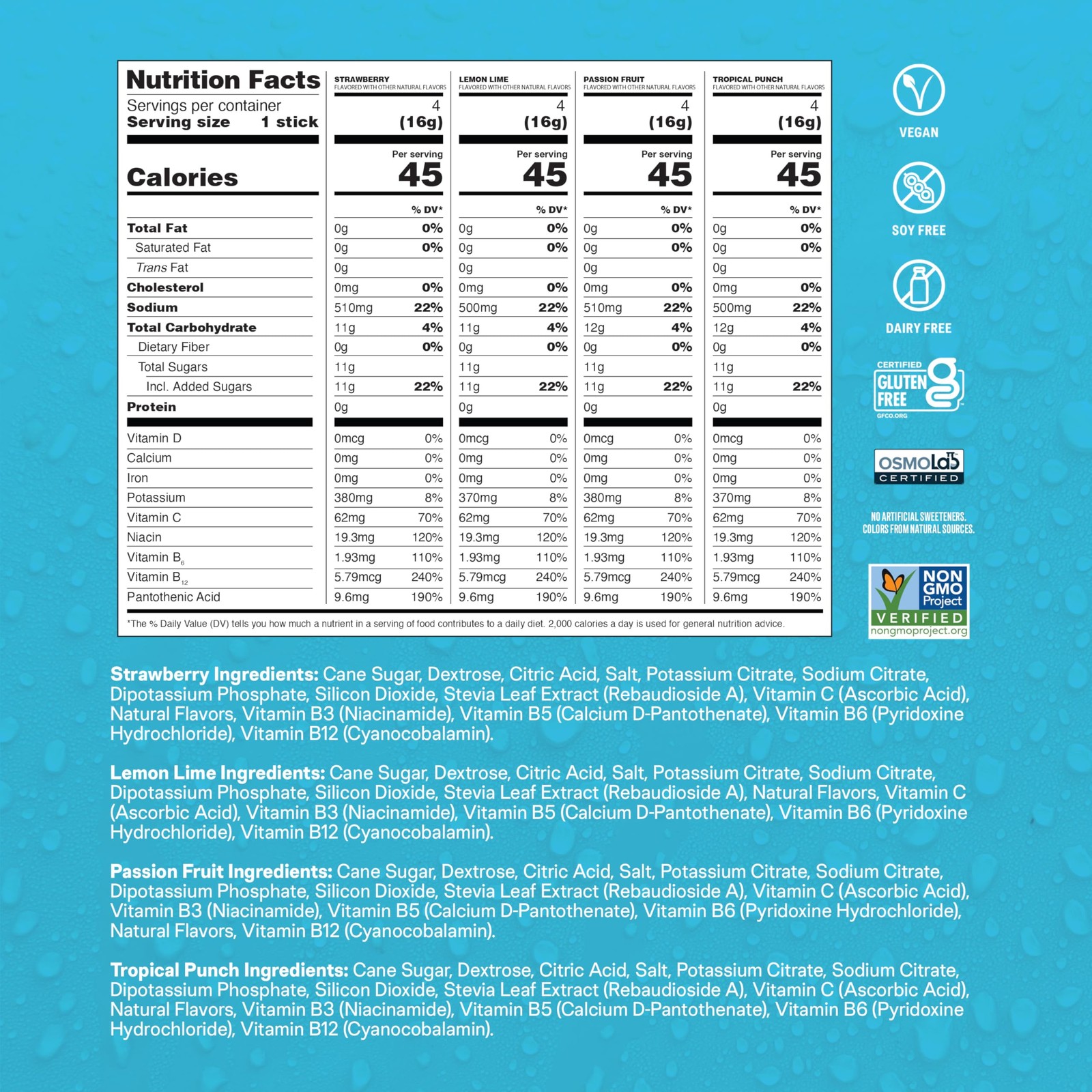 Liquid I.V. Hydration Electrolytes, Variety Pack, 16 1 Pack (16 Servings)