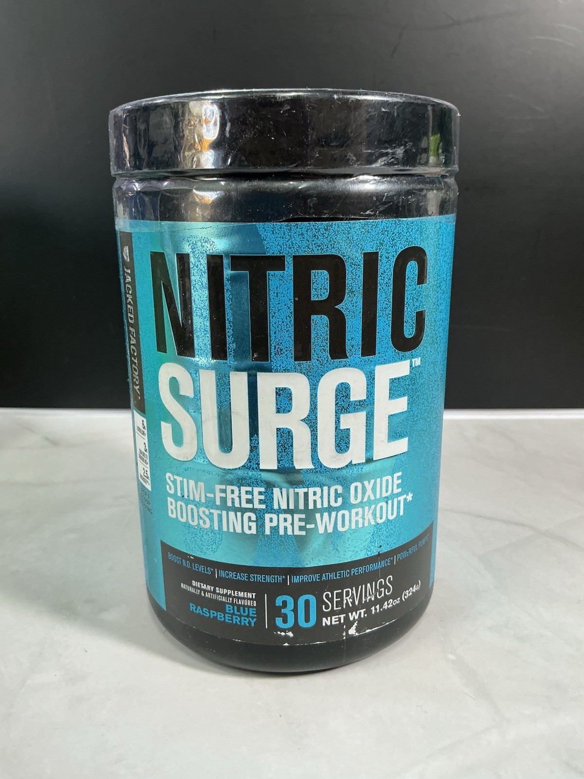 Nitric Surge Stim Free pre Workout Blue Raspberry 11.42oz 5/26