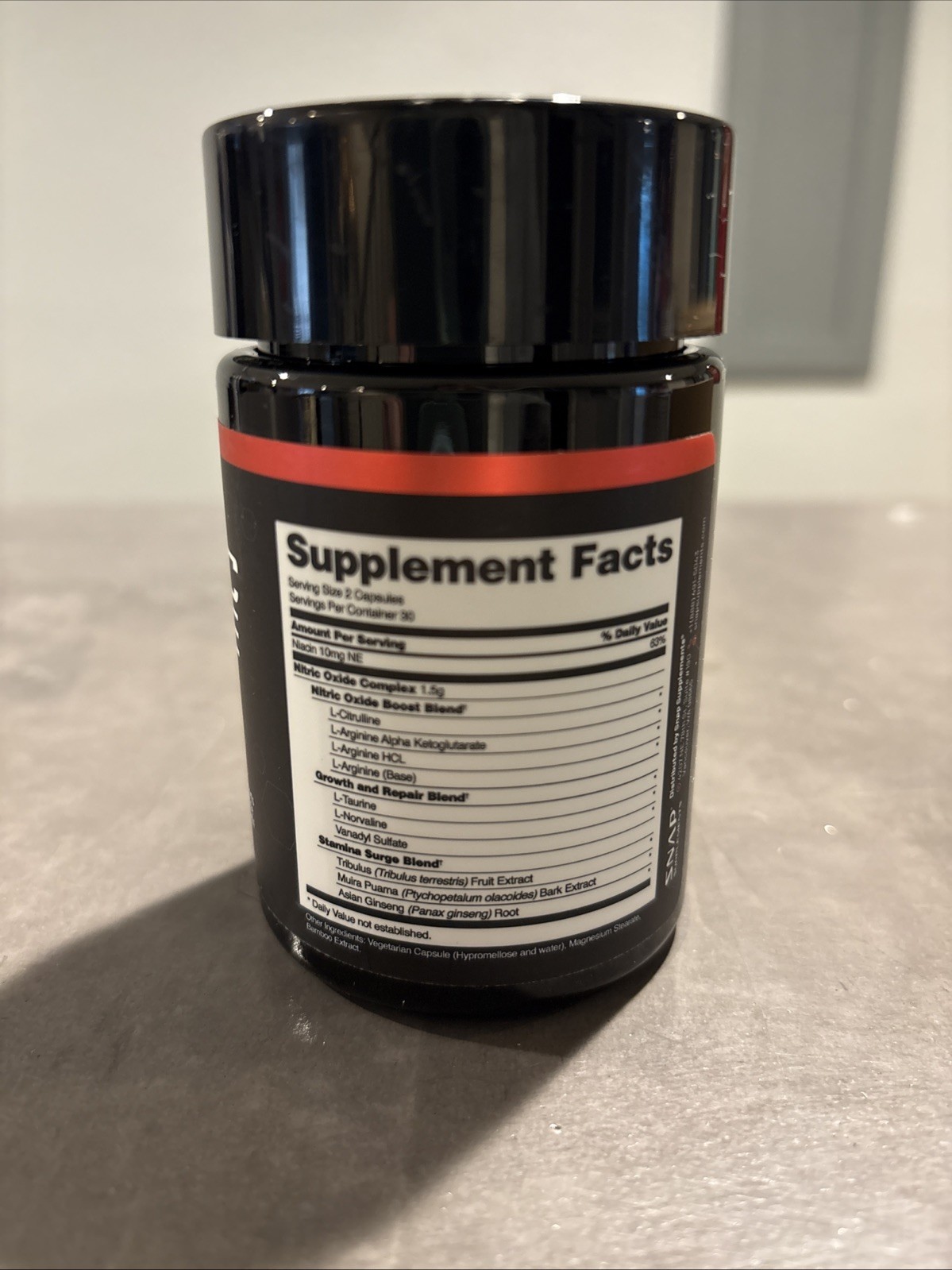 Snap Nitric Oxide Booster 60 Capsules, Ex. 7/28