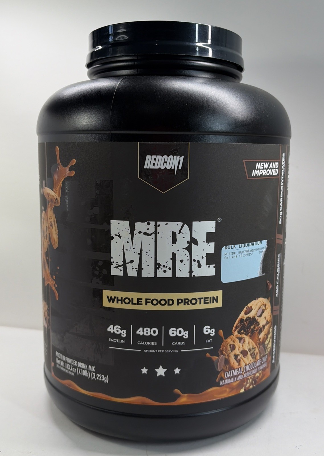 REDCON1 MRE MEAL REPLACEMENT Whole Food Protein 7lb OATMEAL CHOCOLATE CHIP.