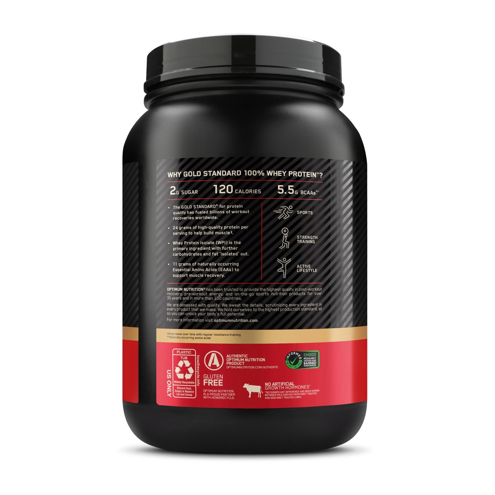 Optimum Nutrition Gold Standard 100% Whey Protein Powder, Strawberries & Cream