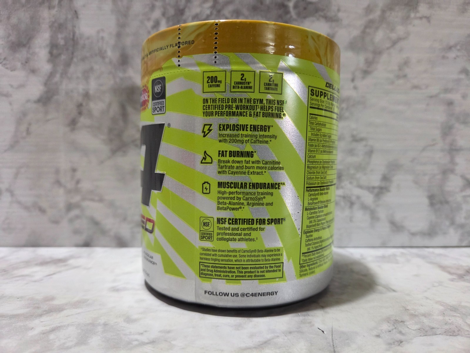 C4 Sport Ripped Pre-Workout Popsicle Hawaiian Pineapple 9.5 OZ OZ 10/2026