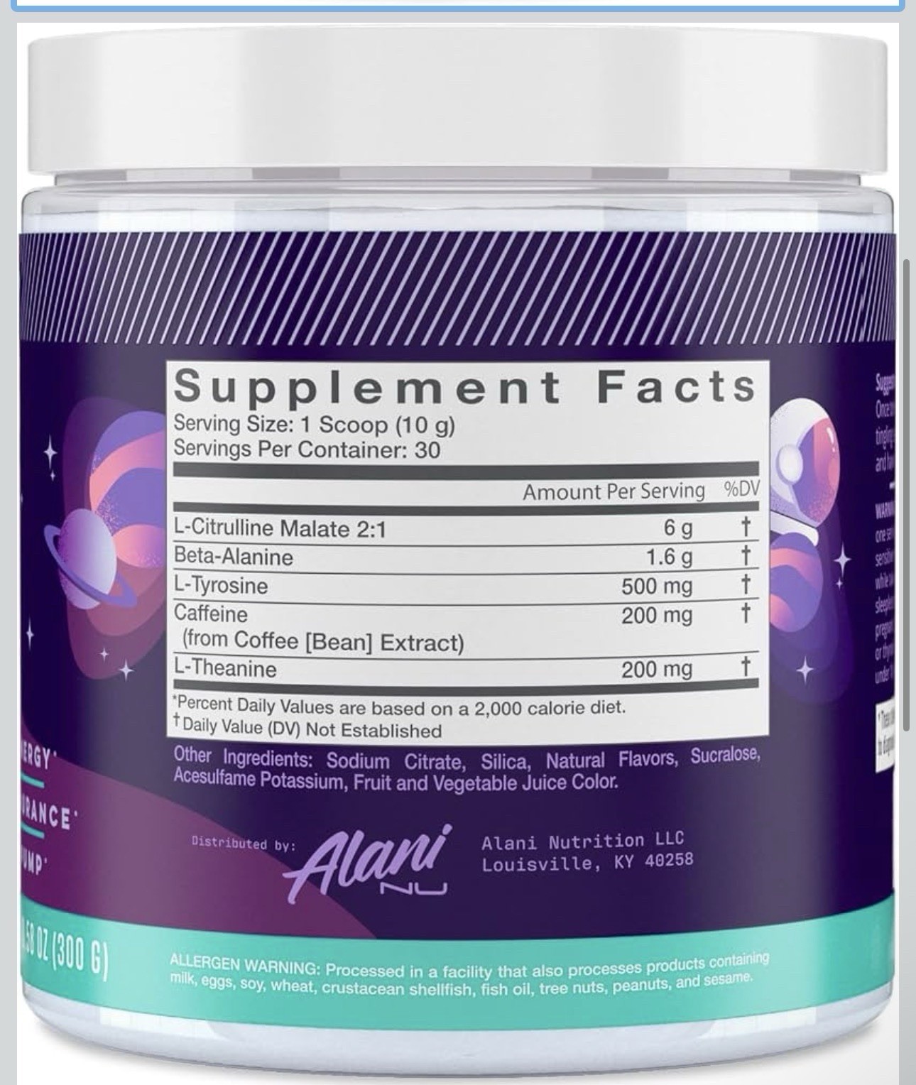 Alani Nu Pre-Workout Energy Endurance 20 Servings Cosmic Stardust 7 OZ New