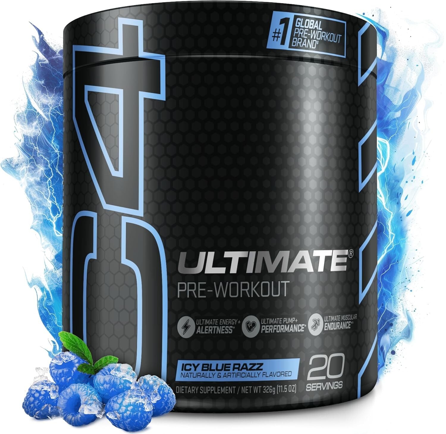 Cellucor C4 Ultimate Pre Workout (20 Servings) Fast Free Shipping! Icy Blue Razz