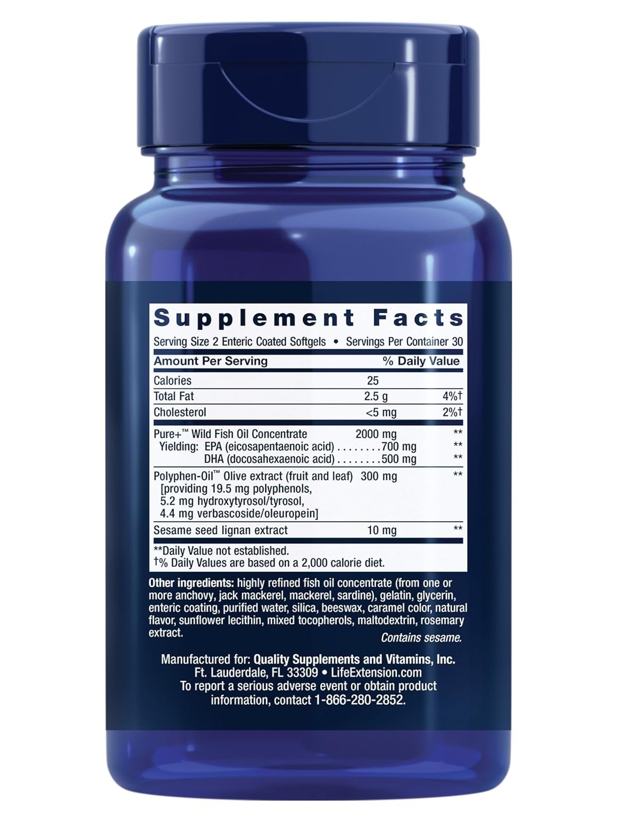 Life Extension Super Omega-3 EPA/DHA Fish Oil 60 Softgels