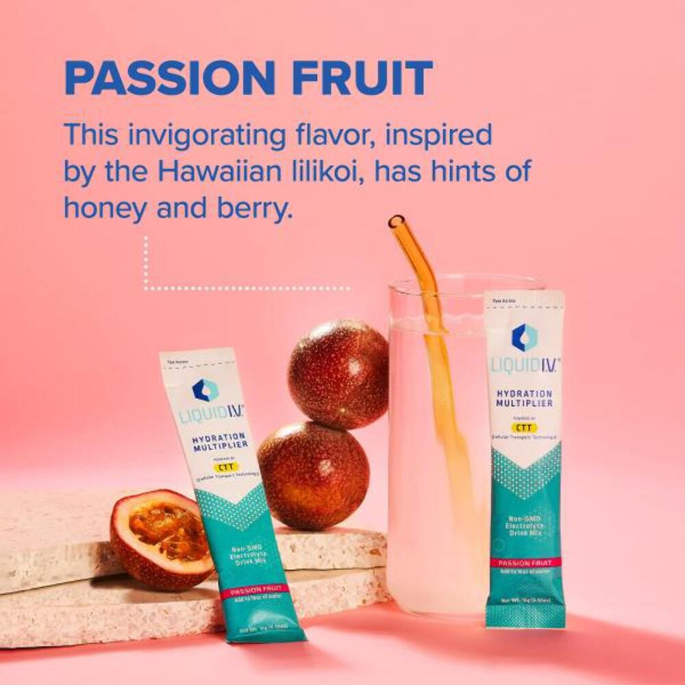 (24 Sticks) Liquid I.V. Hydration Multiplier Drink Mix – Passion Fruit 3 boxes