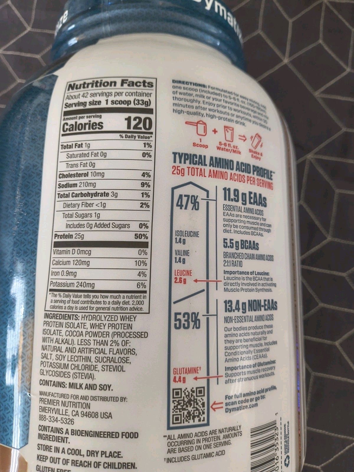 Dymatize Nutrition ISO100 Hydrolyzed 100% Whey Protein Fudge Brownie Bb 8/28/26