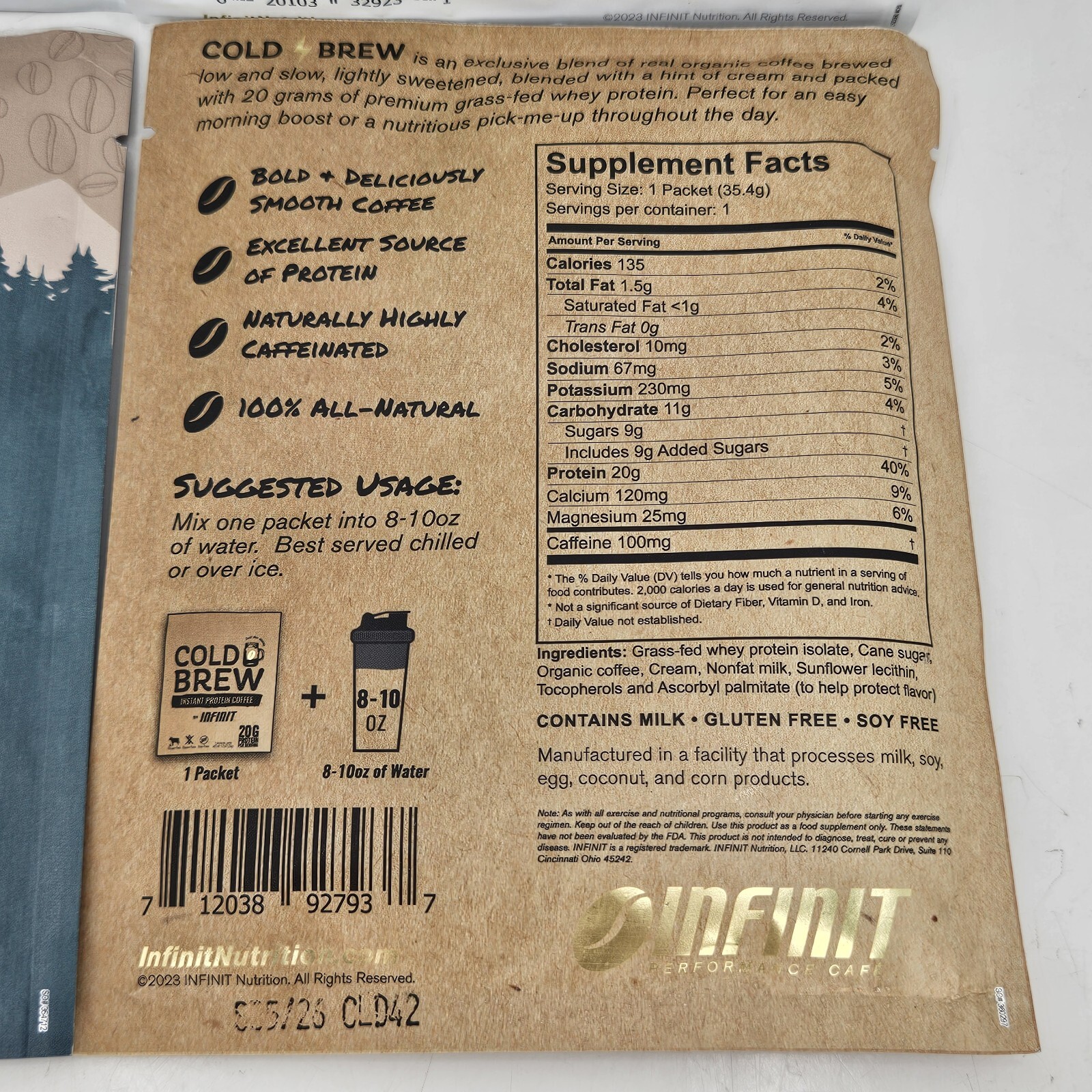 Lot Of Infinit Nutrition Packets Repair Nocturne Java Coffee 4 Packets Total
