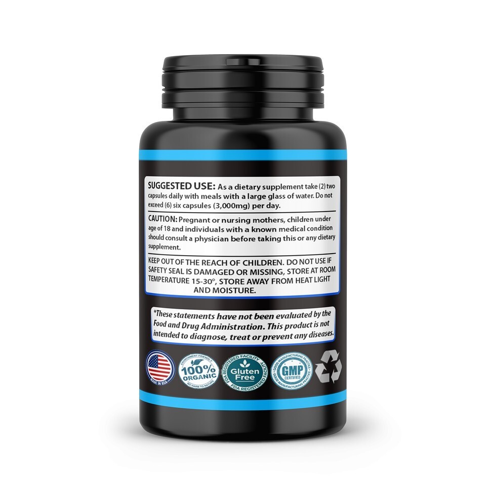 L-Arginine 1,000 MG Extra Strong Nitric Oxide & Circulation Boost 120 Ct By SMS