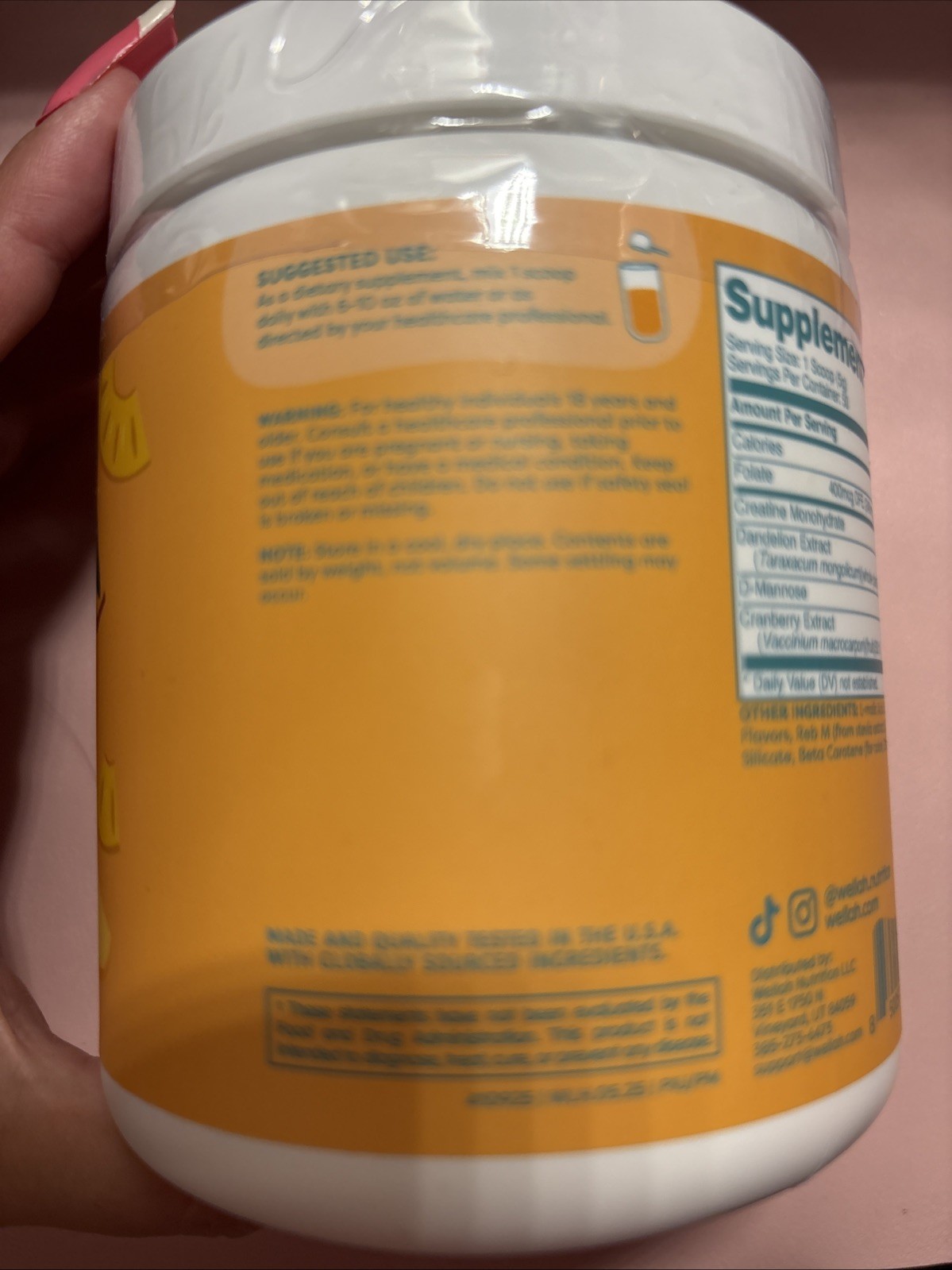 Wellah Pump-it-up Creatine Pineapple Mango Flavored 9.1 Oz