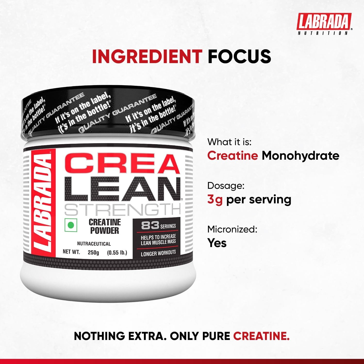Labrada CreaLean Powder (Post Workout, Muscle Repair) For 83 Servings, 250 Gm