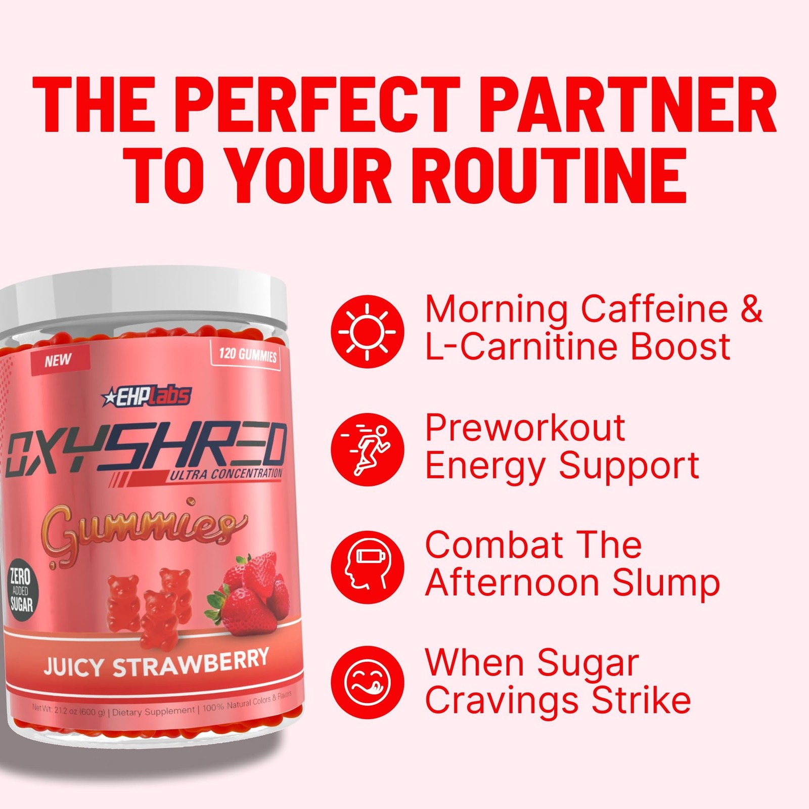 EHP Labs OxyShred Gummies – Pre Workout Gummies & Energy Chews with 100mg Caf…