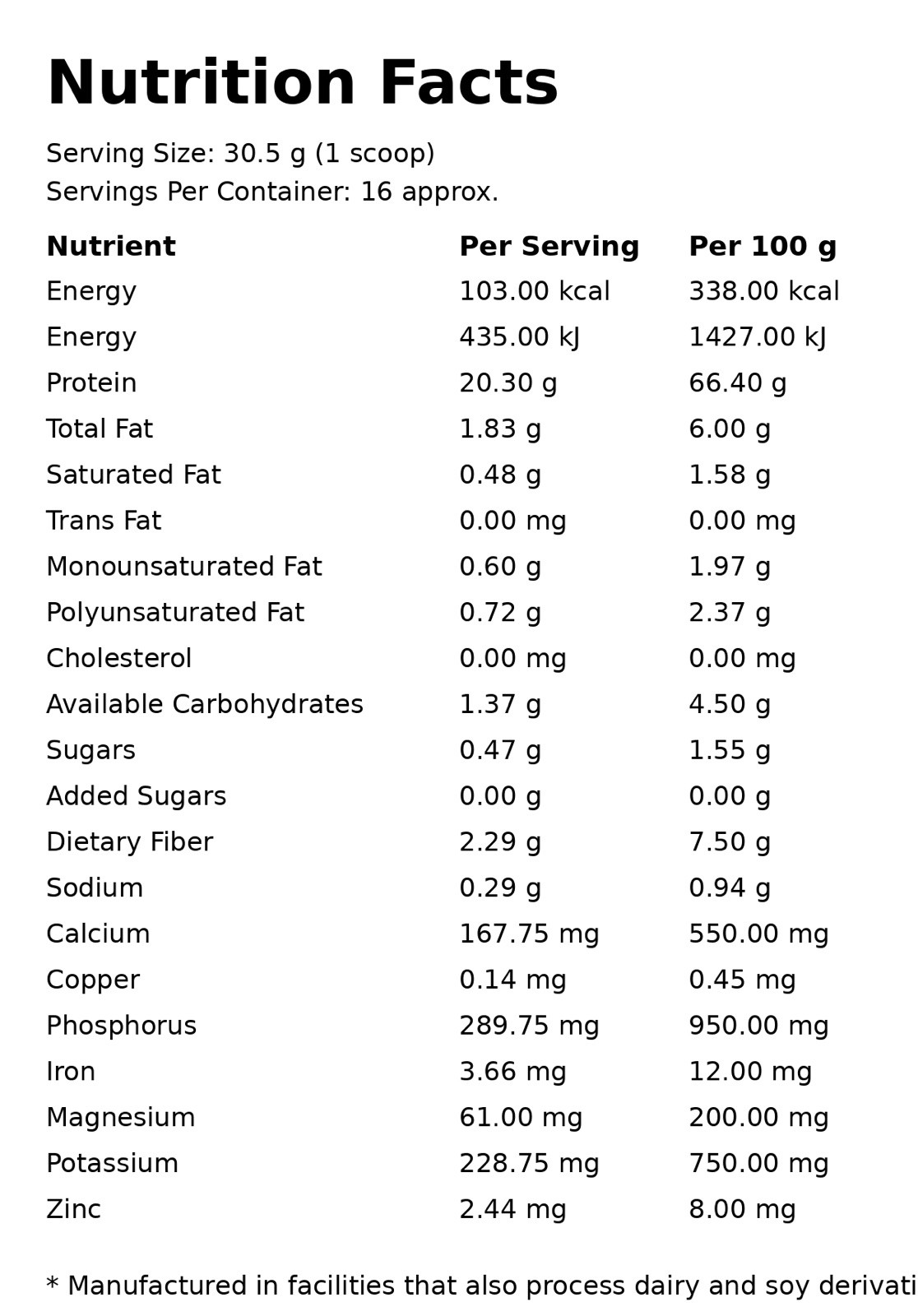 Habits Vegan Protein Powder Probiotic Maca Cacao 488g Plant Based