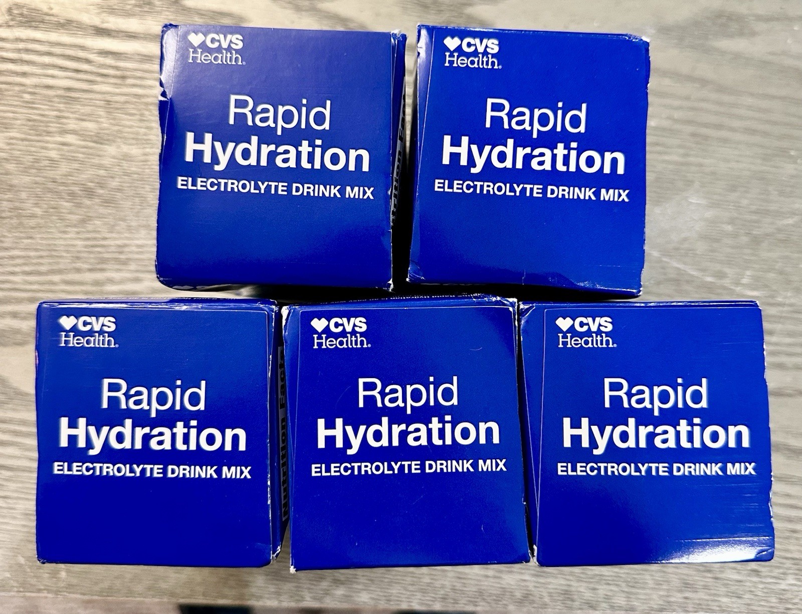 5 BOXES CVS Rapid Hydration Electrolyte Drink Mix 10 Stick Pack NEW! 5.64 Oz