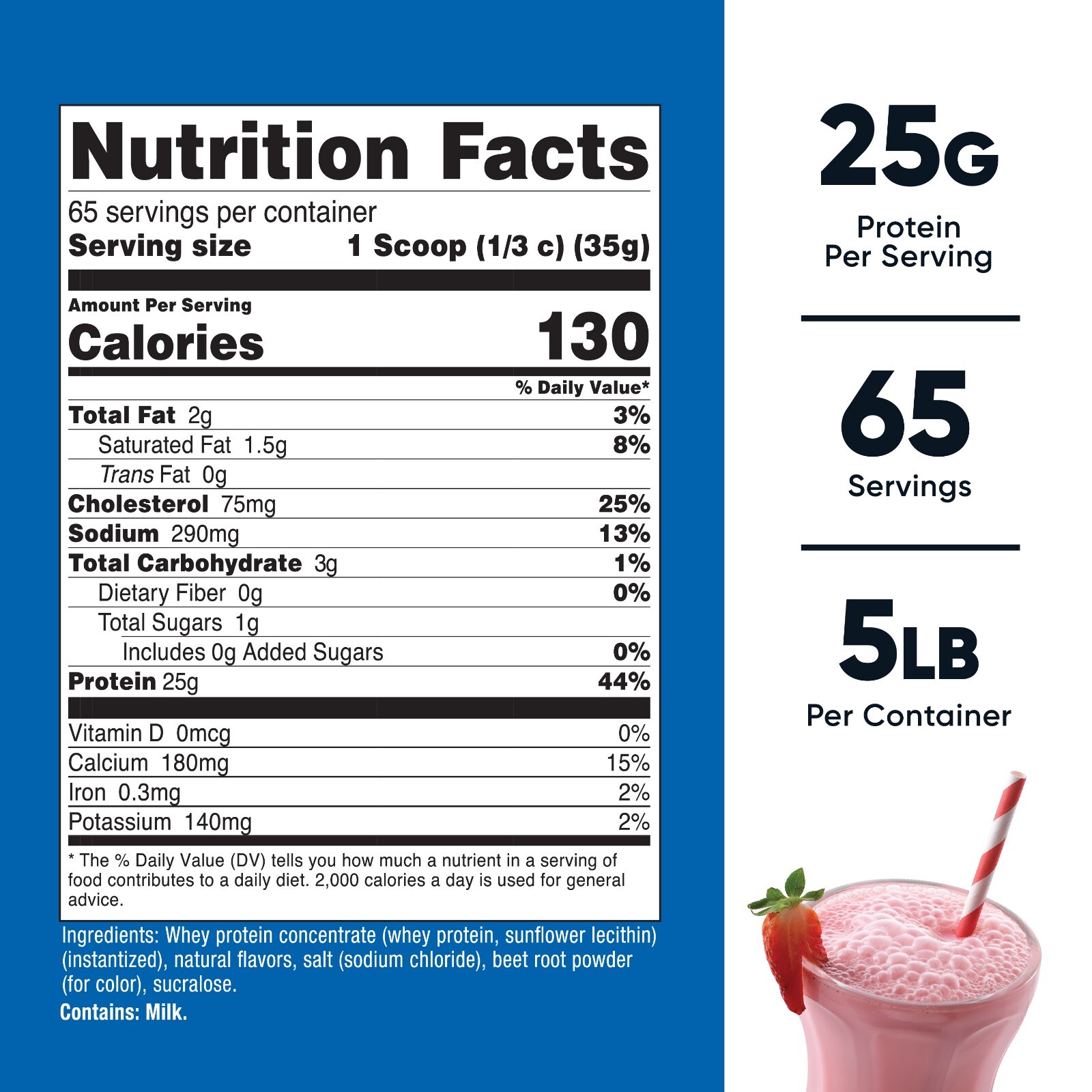 Nutricost Whey Protein Concentrate (Strawberry Milkshake) 5LBS