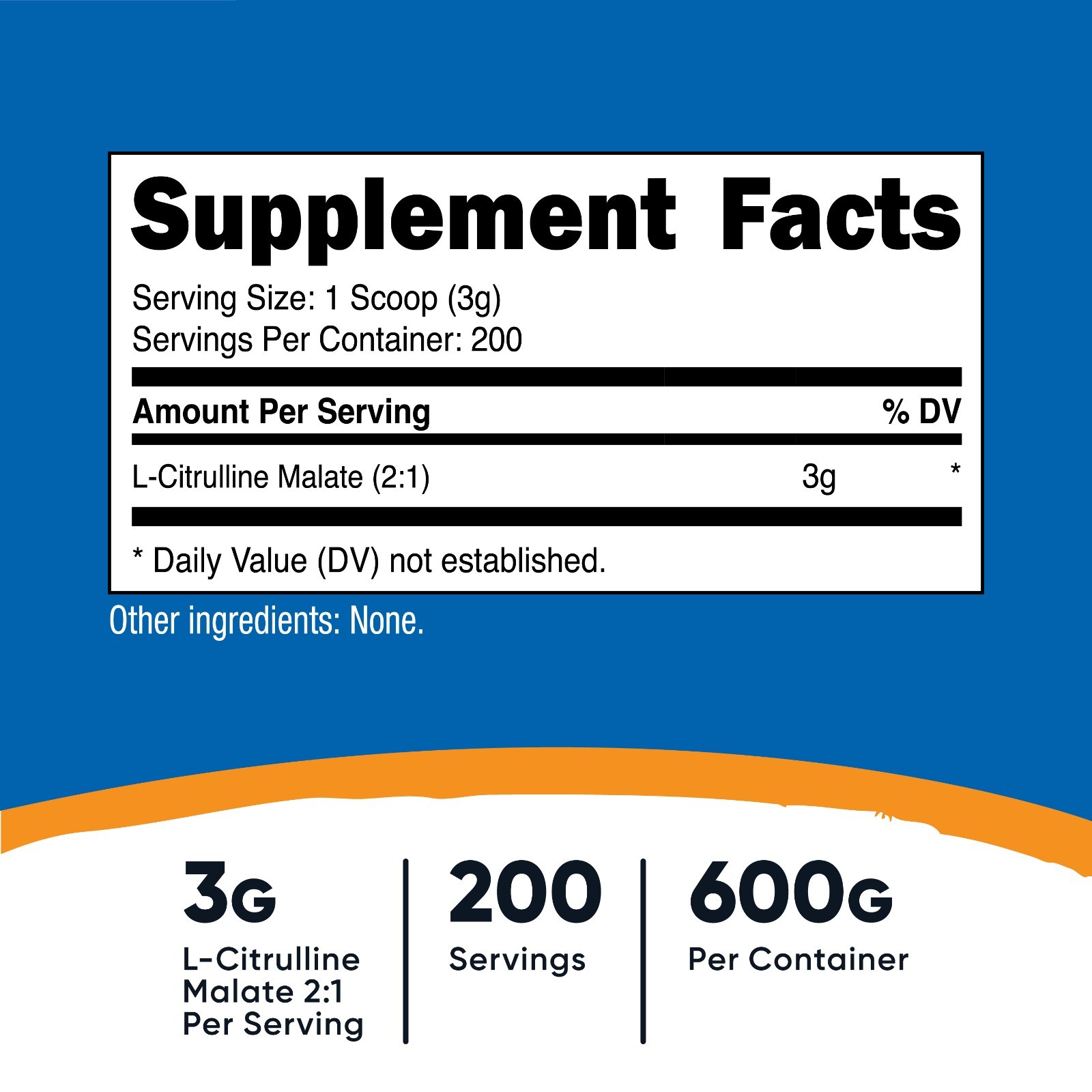 Nutricost Pure L-Citrulline Malate (2:1) 600 Grams