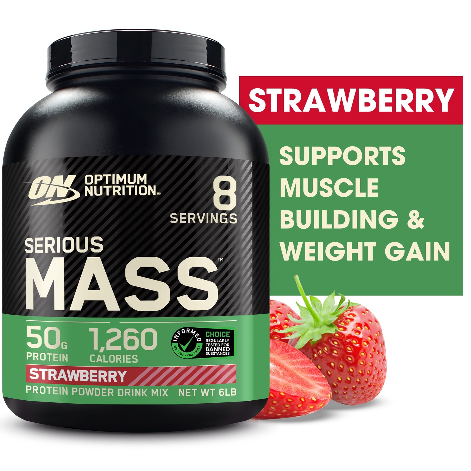 Optimum Nutrition Serious Mass, Chocolate, Weight Gainer Protein Powder