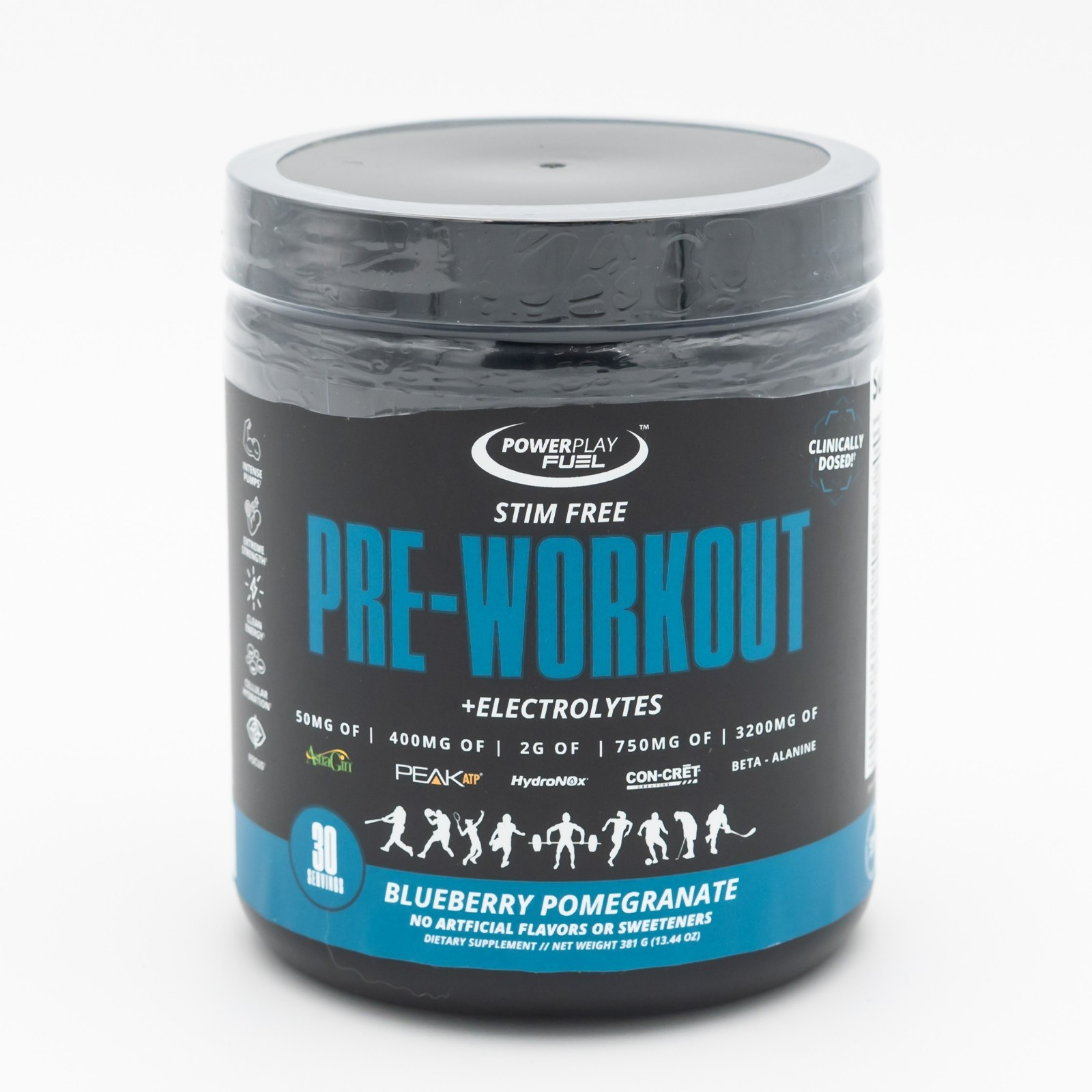 Power Play Fuel Stim Free Hydrating Pre-Workout Powder – Blueberry Pomegranate