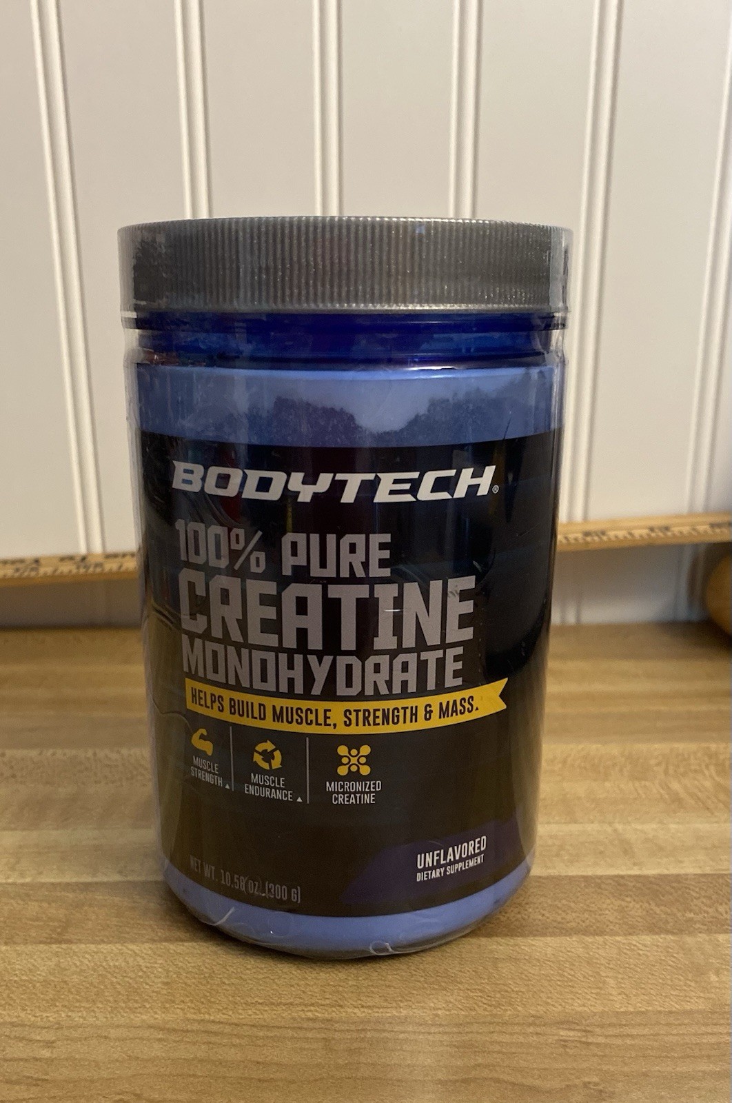 New 1 Jar Of Bodytech 100% Pure Creatine Monohydrate Powder Unflavored 10.58 oz.