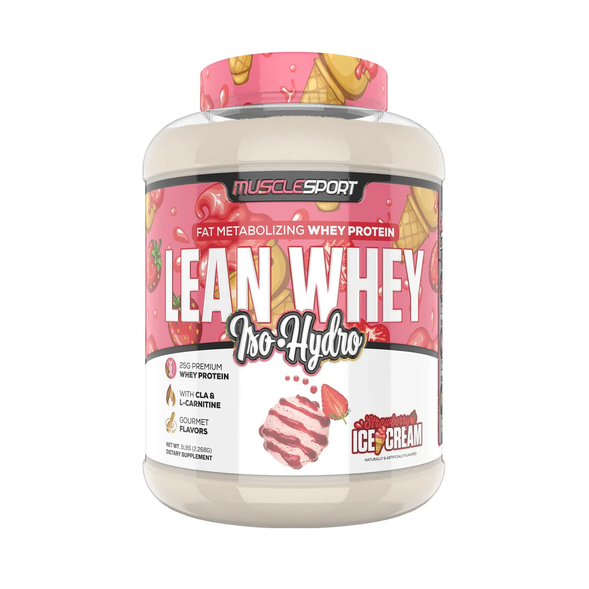 Lean Whey, Iso-Hydro, STRAWBERRY , 5 lbs (2,275 g)