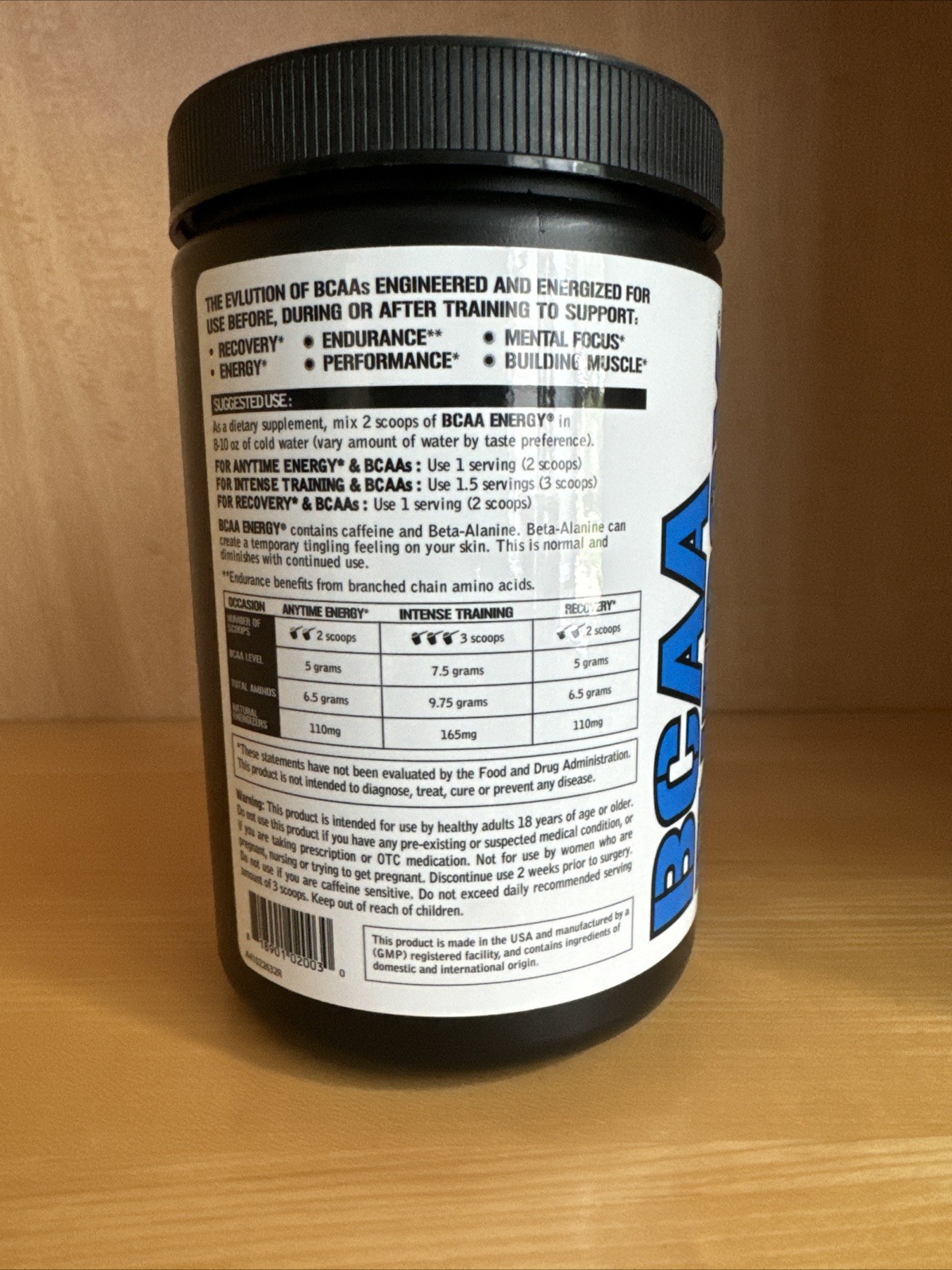 Evlution Nutrition BCAA Energy, Blue Raz, 30 Servings Powder 10.26 oz – 9 g Per