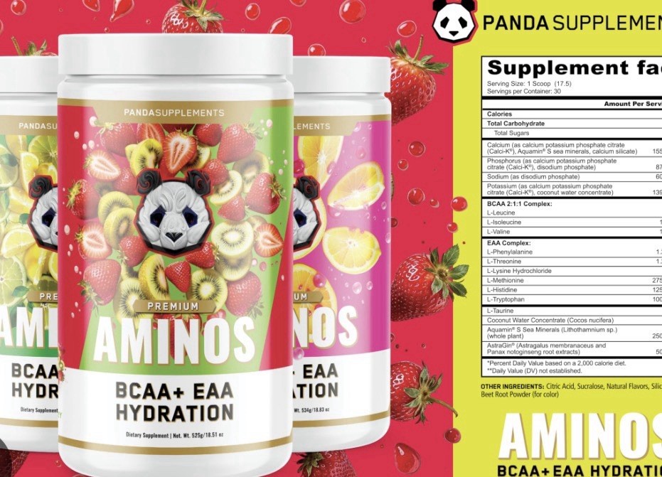 Panda Supplements Premium Aminos BCAA + EAA Hydration Powder New Sealed 525g