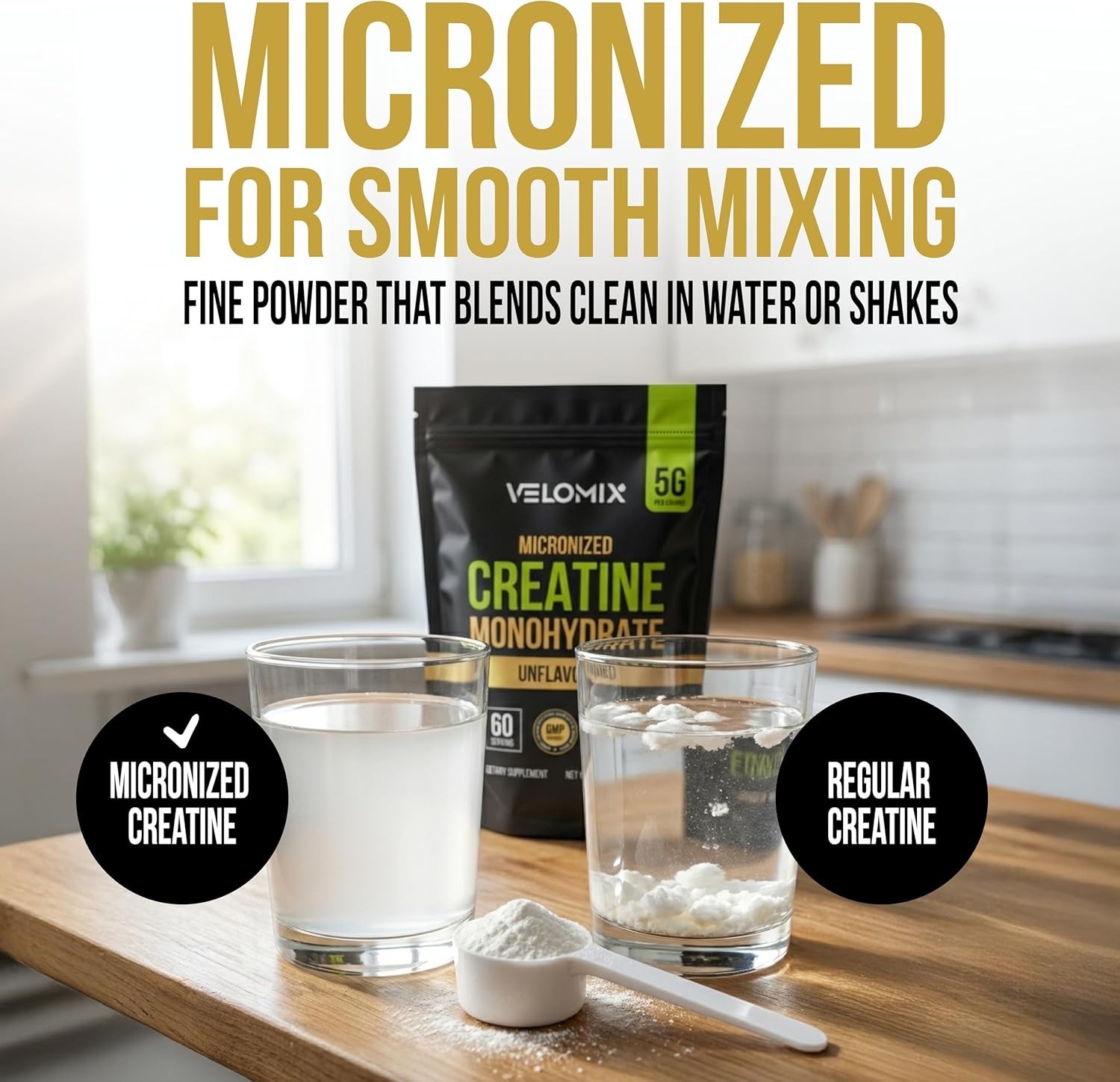 Daily Use Micronized Creatine Powder – 5000mg, 60 Servings for Strength Gains