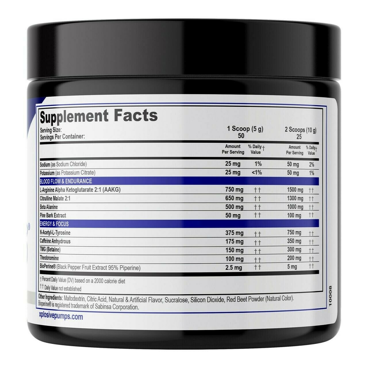 Pre-Workout Powder Bucked Muscle Pump up Supplement Energy Focus 50 Servings FP