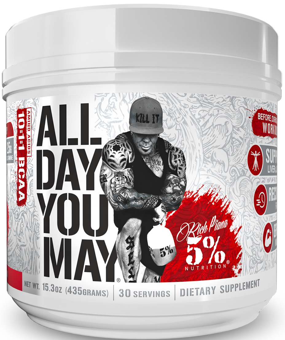 5% Nutrition Rich Piana All Day You May BCAA ALL FLAVORS LEGENDARY 💪 AMINOS