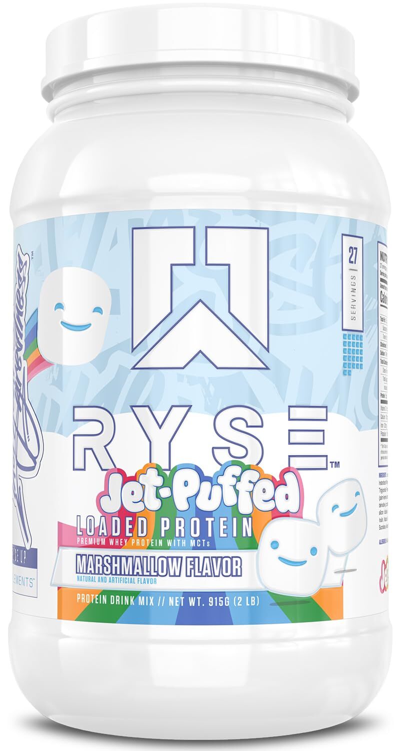 LOADED PROTEIN POWDER Prebiotic Fiber Jet-Puffed Marshmallow 27 Servings RYSE