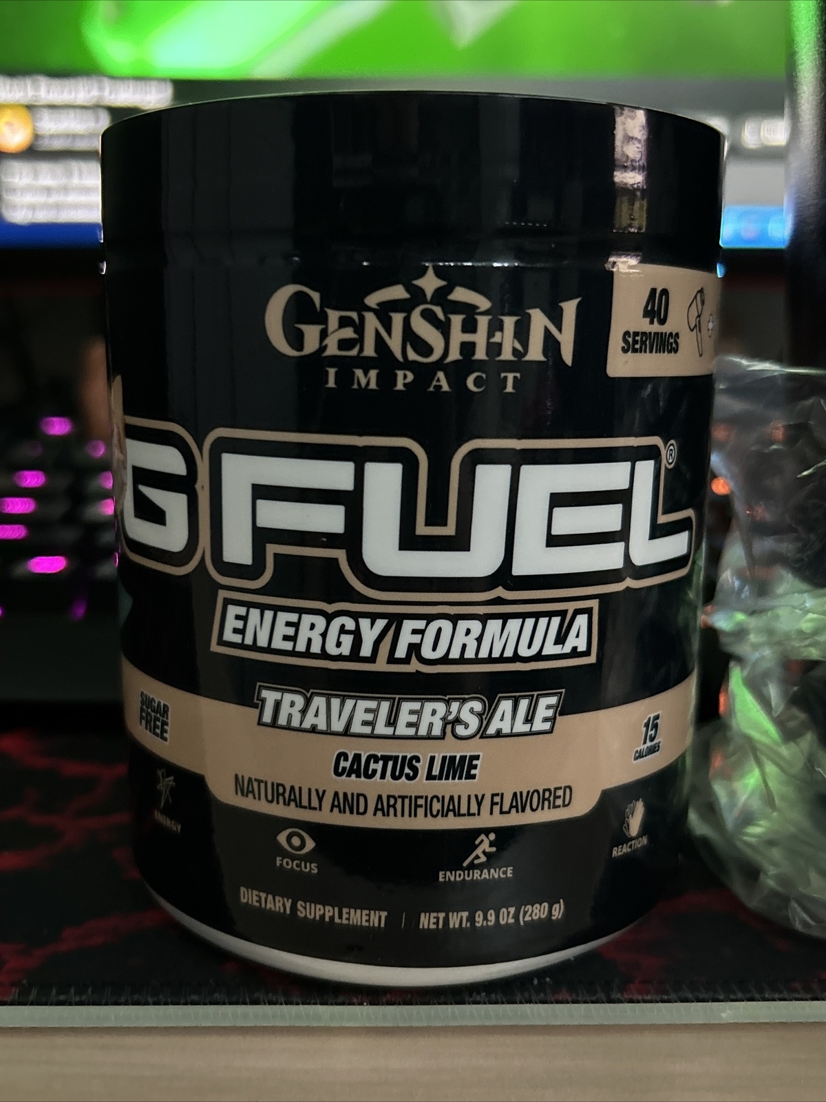 GFUEL Genshin Impact Paimon Traveler’s Ale Collector’s Box + Metal Shaker G FUEL