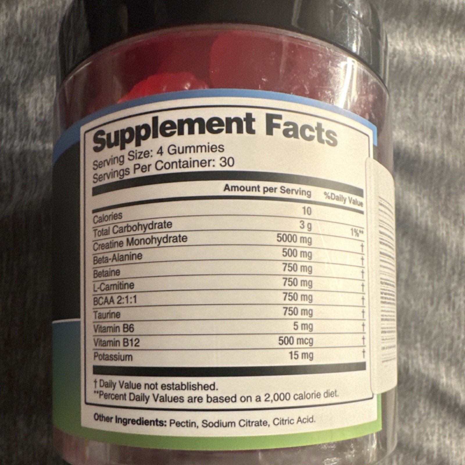 SUOOCH Creatine Monohydrate Beta-Alanine BCAA Gummies Advanced Formula 120ct