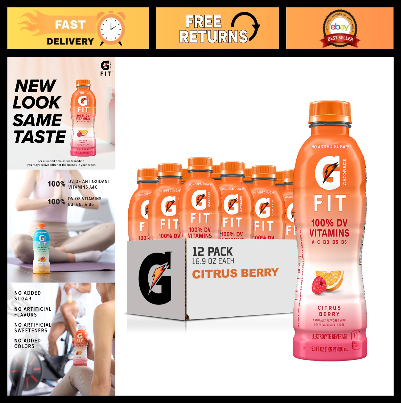 Healthy Electrolyte Drink, Citrus Berry Flavor, 16.9 oz Bottles, 12 Pack