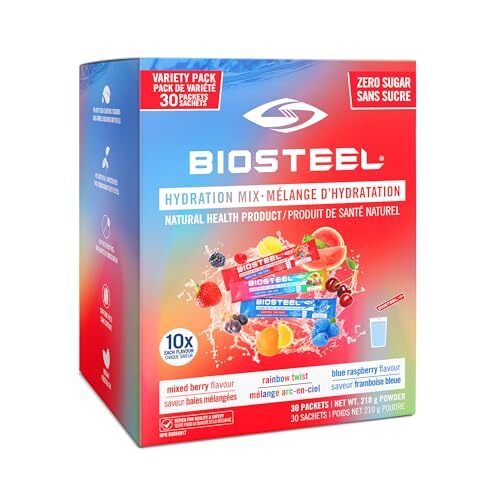 Biosteel Zero Sugar Sports Hydration Mix Variety Pack 30 Servings Flavored