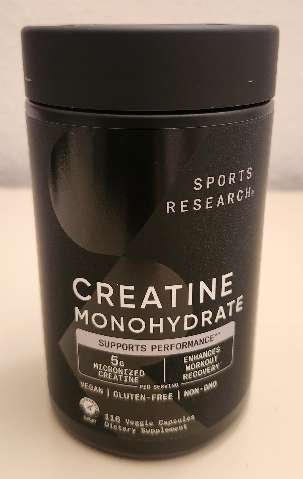 Sports Research Creatine Monohydrate 5g 116 Vegie Capsules Gluten Free 01/2029