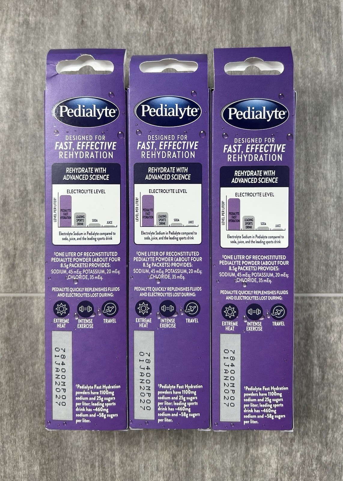 PEDIALYTE ELECTROLYTE POWDER PACKETS GRAPE 4 CT X 3 (12 TOTAL) EXP JAN 2027