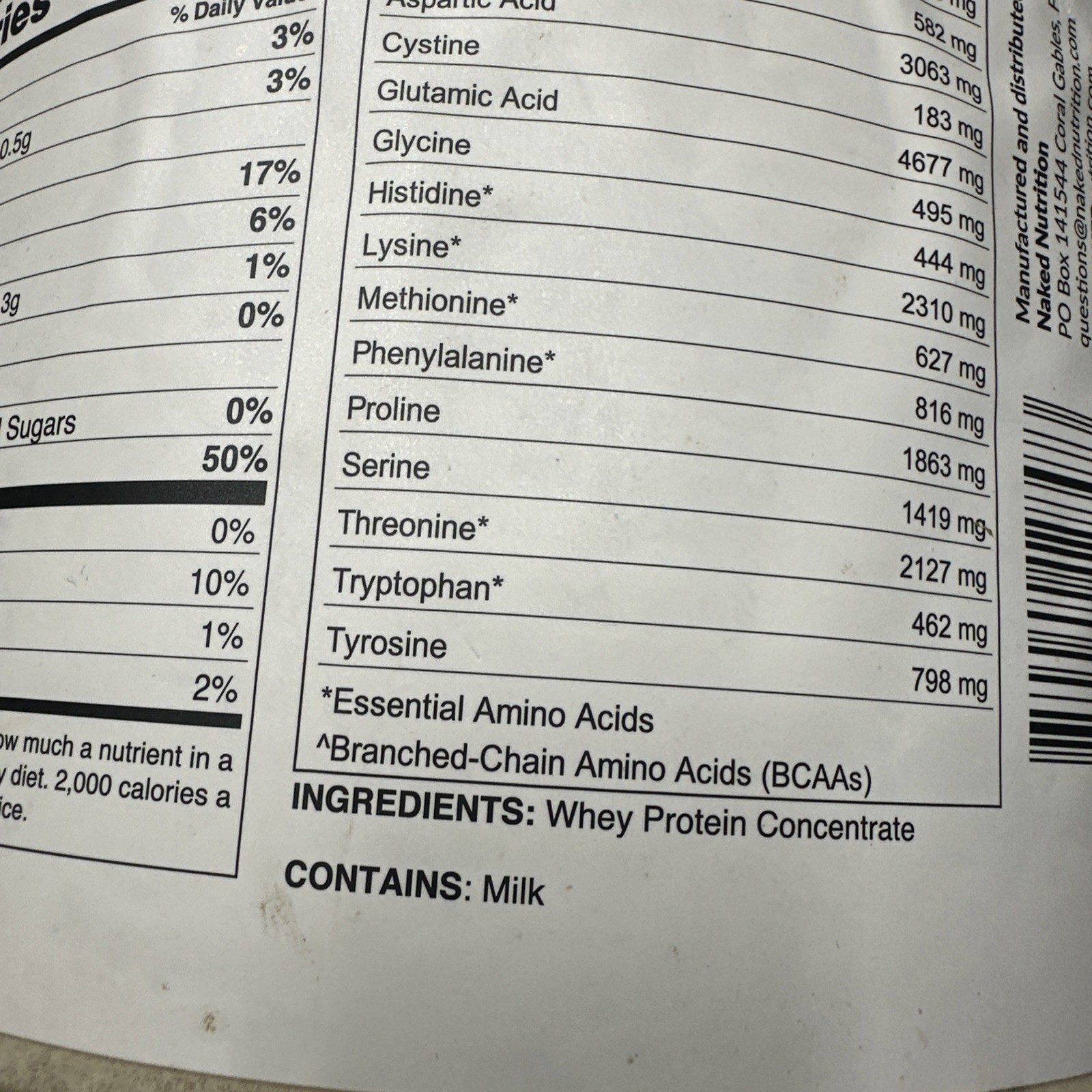 Naked Nutrition Unflavored Whey Protein Powder 5LB Grass Fed Non GMO NEW