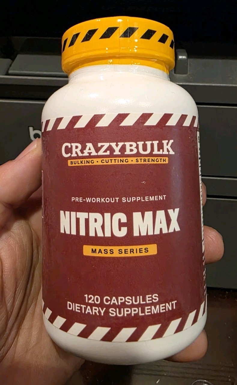 CrazyBulk Nitric Max Pre Workout Supplement Nitric Oxide Booster Crazy Bulk NEW