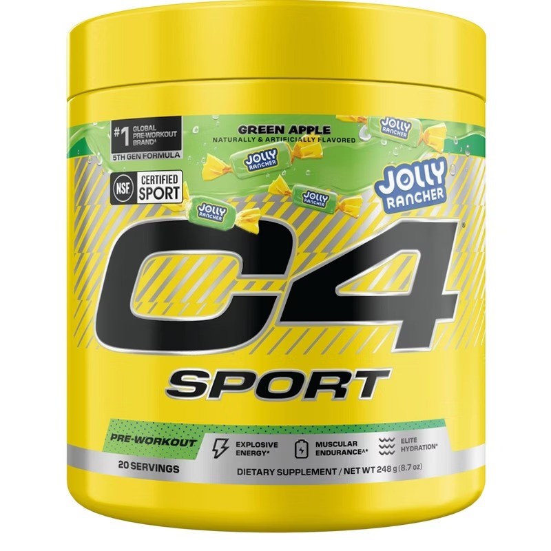 Sport Pre-Workout Powder – Jolly Rancher Green Apple – 20 Servings