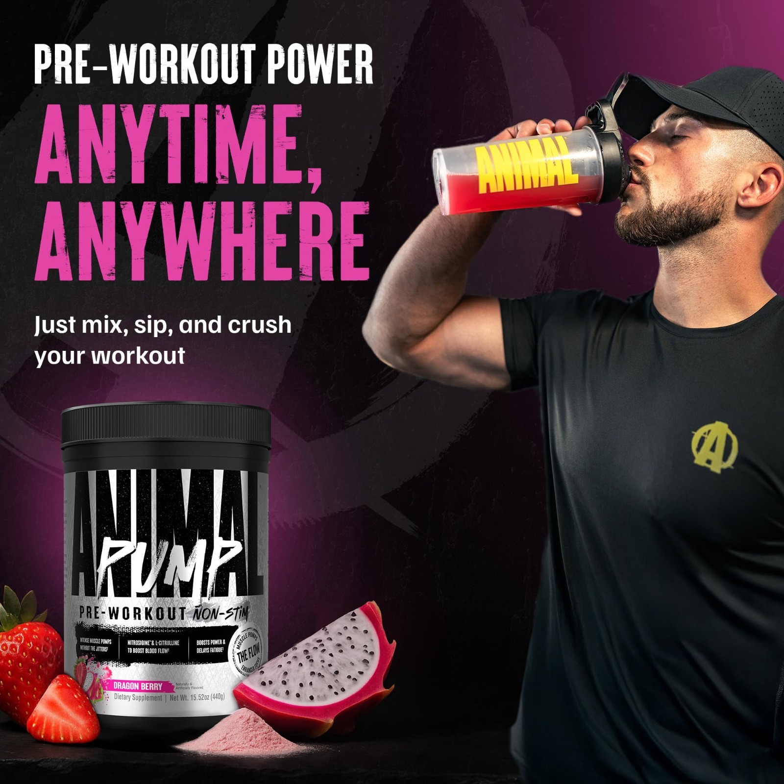 Stim-Free Pre-Workout Powder – 6g L-Citrulline, Beta-Alanine, Electrolytes, 20 S