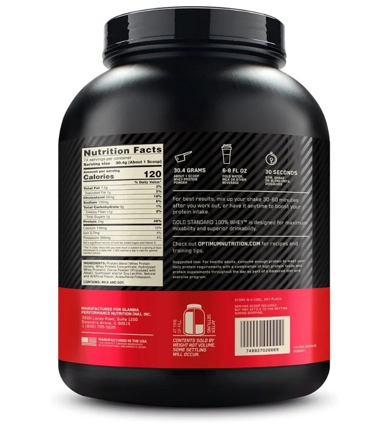 Optimum Nutrition Gold Standard Whey Protein Powder Double Rich Chocolate 2.27kg